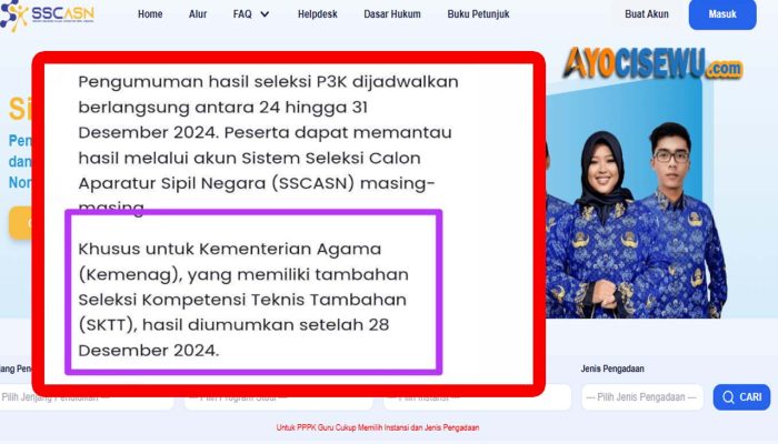 Terbaru! Pengumuman Kelulusan PPPK Kemenag Tahun 2024 Tahap 1