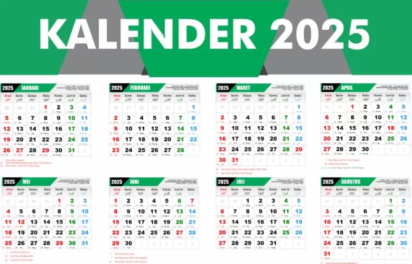 jadwal libur kalender 2025