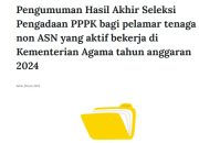 Pengumuman PPPK Kemenag 2024 Tahap 2