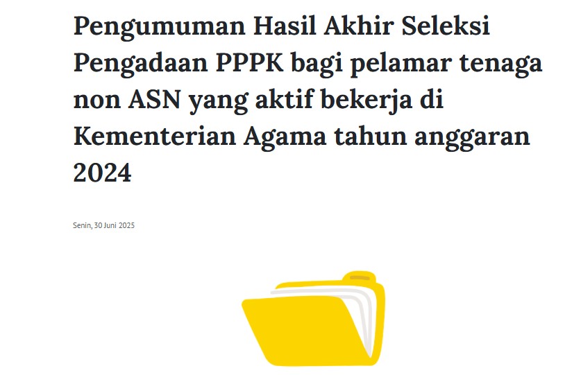 Pengumuman PPPK Kemenag 2024 Tahap 2