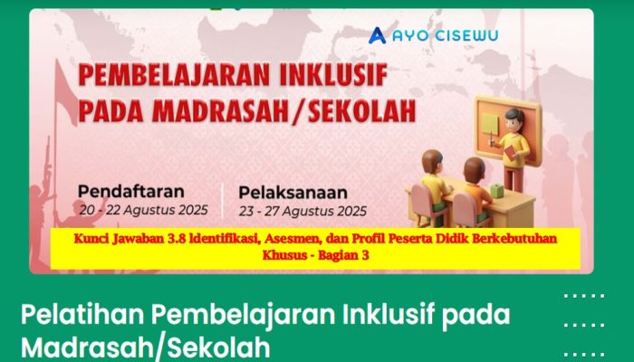 Kunci Jawaban 3.8 ldentifikasi, Asesmen, dan Profil Peserta Didik Berkebutuhan Khusus – Bagian 3