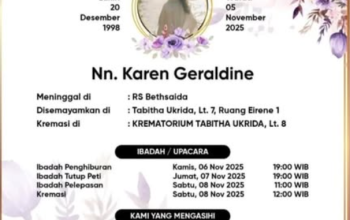 Gadis Cantik Karen Geraldine Meninggal Dunia