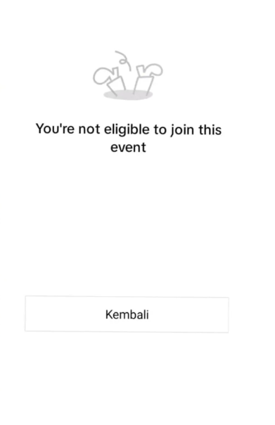 Arti dan Cara Mengatasi You're Not Eligible to Join This Event