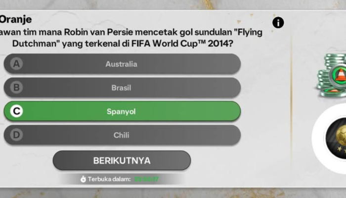 Melawan Tim Mana Robin van Persie Mencetak Gol Sundulan Flying Dutchman yang Terkenal di FIFA World Cup 2014? Jawaban Benar