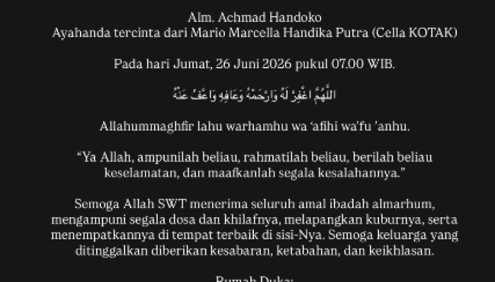 Penyebab Achmad Handoko Meninggal Sakit Apa? Info 2026